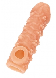 Телесная закрытая насадка с пучками шишечек Cock Sleeve Size L - 17,6 см. - KOKOS - в Майкопе купить с доставкой