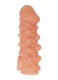 Телесная закрытая насадка с шариками Cock Sleeve Size M - 15,6 см. - KOKOS - в Майкопе купить с доставкой