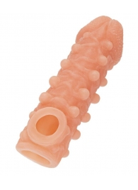 Телесная закрытая насадка с шариками Cock Sleeve Size M - 15,6 см. - KOKOS - в Майкопе купить с доставкой