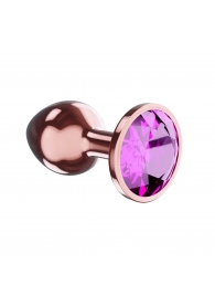 Пробка цвета розового золота с лиловым кристаллом Diamond Quartz Shine L - 8,3 см. - Lola Games - купить с доставкой в Майкопе