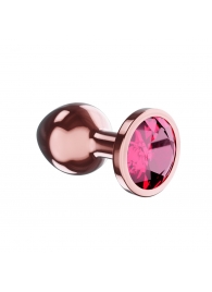 Пробка цвета розового золота с малиновым кристаллом Diamond Ruby Shine S - 7,2 см. - Lola Games - купить с доставкой в Майкопе