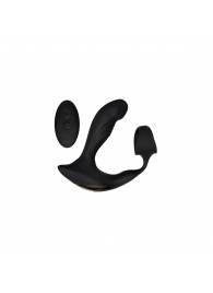 Черный вибромассажер простаты с эрекционным кольцом Strapped   Tapped - Zero Tolerance - в Майкопе купить с доставкой