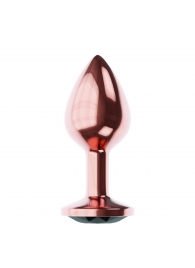 Пробка цвета розового золота с черным кристаллом Diamond Jet Shine L - 8,3 см. - Lola Games - купить с доставкой в Майкопе