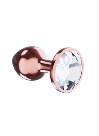 Пробка цвета розового золота с прозрачным кристаллом Diamond Moonstone Shine L - 8,3 см. - Lola Games - купить с доставкой в Майкопе