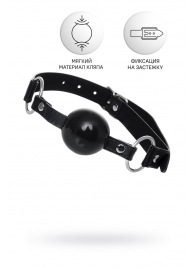 Черный кляп-шар на кожаных ремешках Anonymo - ToyFa - купить с доставкой в Майкопе