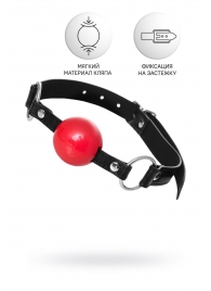 Красный кляп-шар на черных ремешках Anonymo - ToyFa - купить с доставкой в Майкопе