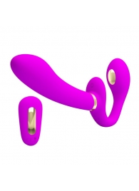 Лиловый безремневой страпон с функцией электростимуляции Thunderbird - Baile - купить с доставкой в Майкопе