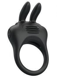 Черное эрекционное кольцо с вибрацией Davion - Baile - в Майкопе купить с доставкой