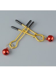 Золотистые зажимы с колокольчиками Gold - Sitabella - купить с доставкой в Майкопе
