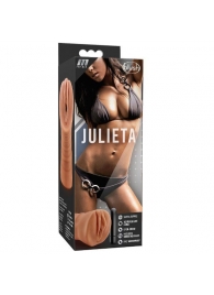 Мастурбатор-вагина цвета карамели Julieta с вибрацией - Blush Novelties - в Майкопе купить с доставкой