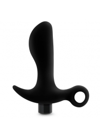 Черный анальный вибратор Silicone Vibrating Prostate Massager 01 - 10,8 см. - Blush Novelties - в Майкопе купить с доставкой