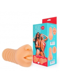 Телесный мастурбатор-ротик с высунутым язычком - Bior toys - в Майкопе купить с доставкой