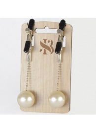 Зажимы на соски с бусинами под жемчуг Pearl - Sitabella - купить с доставкой в Майкопе