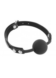 Черный силиконовый кляп-шарик на ремешках - Fetish Tentation - купить с доставкой в Майкопе