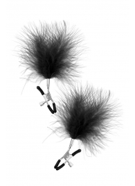 Зажимы на соски с черными пуховыми кисточками Sweet Caress Feather Nipple Clumps - Sweet Caress - купить с доставкой в Майкопе