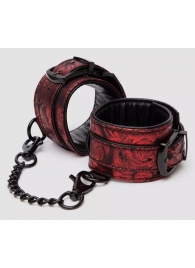 Красно-черные наручники Reversible Faux Leather Wrist Cuffs - Fifty Shades of Grey - купить с доставкой в Майкопе