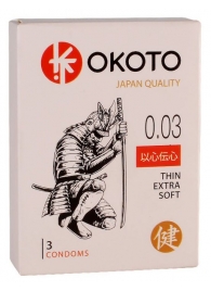 Тонкие презервативы OKOTO Thin Extra Soft - 3 шт. - Sitabella - купить с доставкой в Майкопе