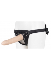 Пустотелый страпон Harness CLASSIC с бандажом - 19,5 см. - LOVETOY (А-Полимер) - купить с доставкой в Майкопе