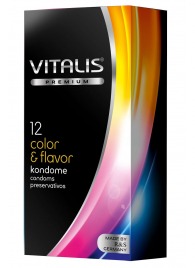 Цветные ароматизированные презервативы VITALIS PREMIUM color   flavor - 12 шт. - Vitalis - купить с доставкой в Майкопе