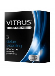 Презервативы VITALIS PREMIUM delay   cooling с охлаждающим эффектом - 3 шт. - Vitalis - купить с доставкой в Майкопе