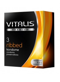 Ребристые презервативы VITALIS PREMIUM ribbed - 3 шт. - Vitalis - купить с доставкой в Майкопе