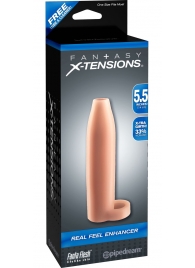 Насадка-расширитель с кольцом для подхвата мошонки Real Feel Enhancer - 14 см. - Pipedream - в Майкопе купить с доставкой