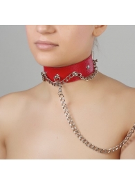 Красный ошейник из натуральной кожи - Sitabella - купить с доставкой в Майкопе