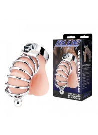 Серебристая клетка для члена Urethral Play Cage - BlueLine - купить с доставкой в Майкопе