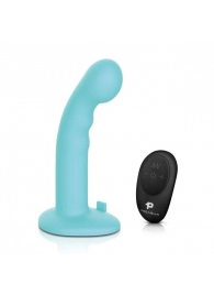 Голубая изогнутая насадка 6in Remote Control Ripple P-Spot G-Spot на черных трусиках - 16 см. - Pegasus - купить с доставкой в Майкопе