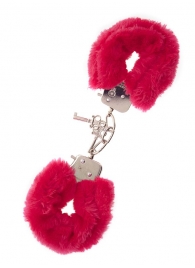 Металлические наручники с красной меховой опушкой METAL HANDCUFF WITH PLUSH RED - Dream Toys - купить с доставкой в Майкопе