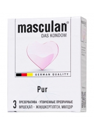 Супертонкие презервативы Masculan Pur - 3 шт. - Masculan - купить с доставкой в Майкопе
