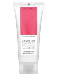 Смазка на водной основе Mixgliss Kiss с ароматом земляники - 70 мл. - Mixgliss - купить с доставкой в Майкопе