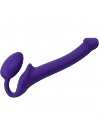 Фиолетовый безремневой страпон Silicone Bendable Strap-On - size S - Strap-on-me - купить с доставкой в Майкопе