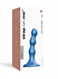 Голубая насадка Strap-On-Me Dildo Plug Balls size S - Strap-on-me - купить с доставкой в Майкопе