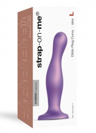 Фиолетовая насадка Strap-On-Me Dildo Plug Curvy size L - Strap-on-me - купить с доставкой в Майкопе