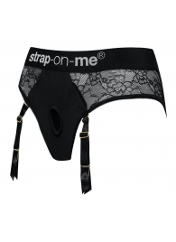 Черные трусики для насадок Diva Lingerie Harness - size S - Strap-on-me - купить с доставкой в Майкопе