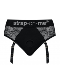 Черные трусики для насадок Diva Lingerie Harness - size S - Strap-on-me - купить с доставкой в Майкопе