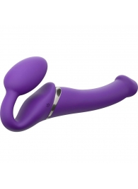 Фиолетовый безремневой вибрострапон Vibrating Bendable Strap-On - size L - Strap-on-me - купить с доставкой в Майкопе