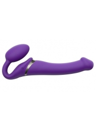 Фиолетовый безремневой вибрострапон Vibrating Bendable Strap-On - size L - Strap-on-me - купить с доставкой в Майкопе