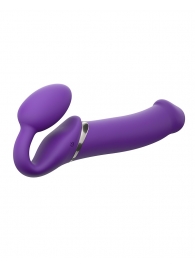 Фиолетовый безремневой вибрострапон Silicone Bendable Strap-On - size XL - Strap-on-me - купить с доставкой в Майкопе