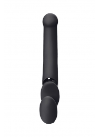 Черный безремневой вибрострапон Silicone Bendable Strap-On - size XL - Strap-on-me - купить с доставкой в Майкопе