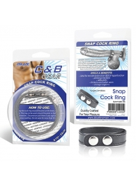 Кольцо на пенис SNAP COCK RING из искусственной кожи на клепках - BlueLine - в Майкопе купить с доставкой