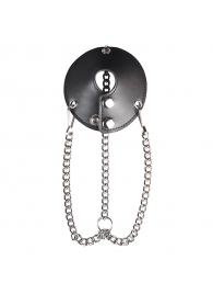 Утяжка для мошонки из искусственной кожи с цепочками PARACHUTE BALL STRETCHER - BlueLine - купить с доставкой в Майкопе
