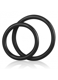Набор из двух черных силиконовых колец разного диаметра SILICONE COCK RING SET - BlueLine - в Майкопе купить с доставкой