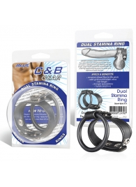 Двойное кольцо выносливости на пенис DUAL STAMINA RING - BlueLine - в Майкопе купить с доставкой