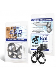 Разделитель мошонки из искусственной кожи на клепках 8 STYLE BALL DIVIDER - BlueLine - купить с доставкой в Майкопе