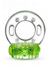 Зеленое эрекционное виброкольцо Arouser Vibrating C-Ring - Blush Novelties - в Майкопе купить с доставкой