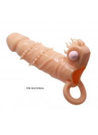 Телесная удлиняющая вибронасадка Penis Sleeve Connor - 17 см. - Baile - в Майкопе купить с доставкой