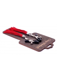 Металлические зажимы на соски с красными замшевыми кисточками - Crazy Handmade - купить с доставкой в Майкопе