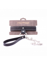 Узкий однослойный ошейник с поводком - Crazy Handmade - купить с доставкой в Майкопе